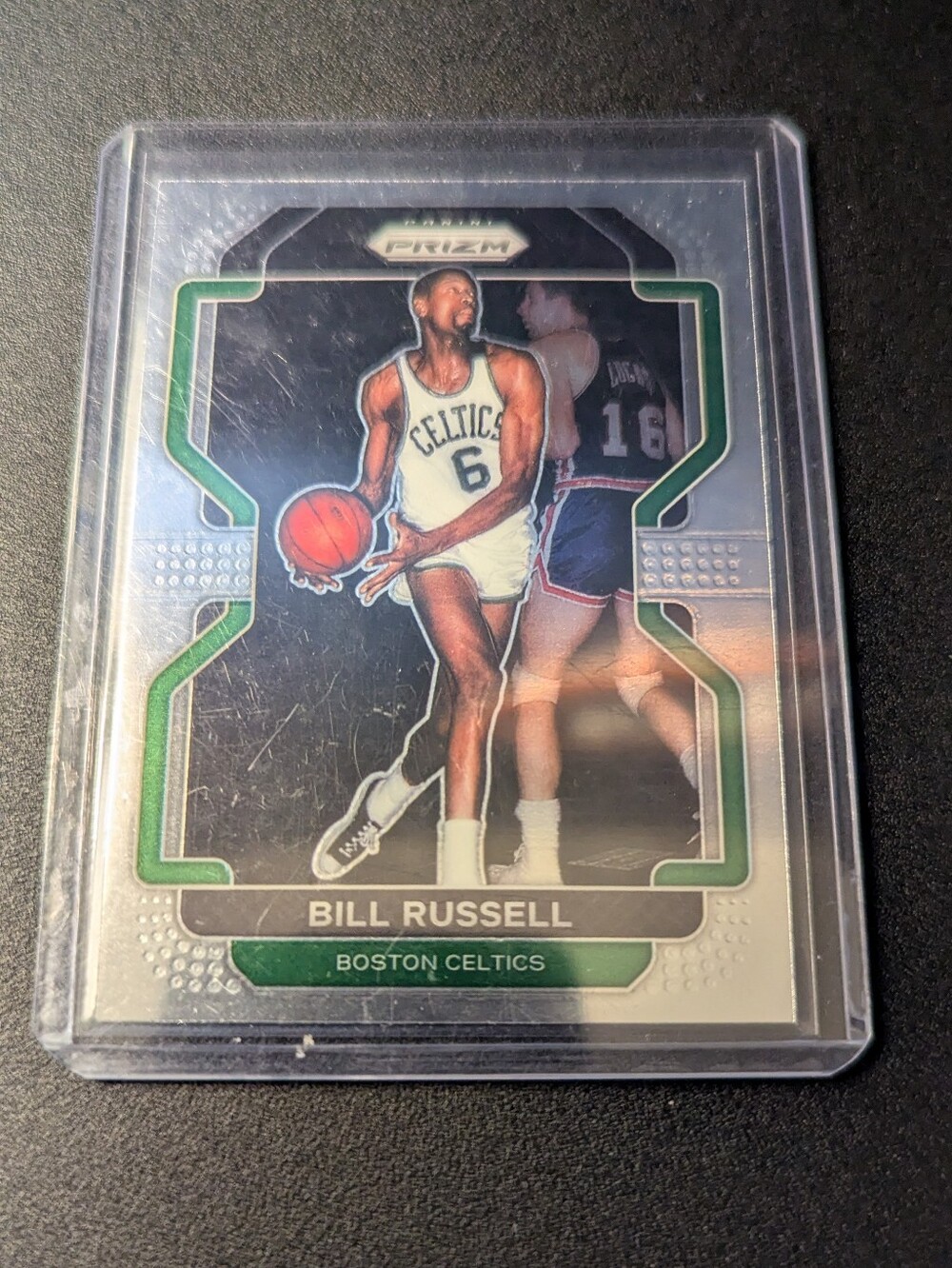 Bill Russell Prizm Basketball Card - Boston Celtics Green